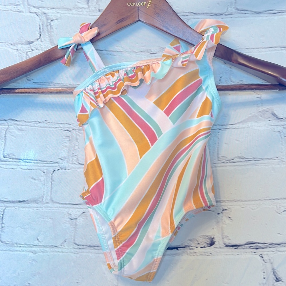 Wonder Nation One Shoulder One Piece Girl’s Swimsuit Size 18 Months Brand New